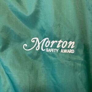 Vintage WestArk Nylon Coach Jacket Made in USA Green Morton Safety Award Large